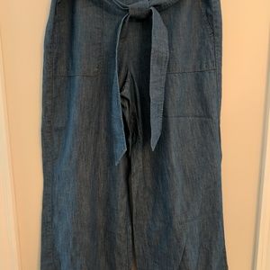 WORN ONCE J Crew chambray cropped pants